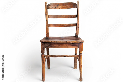 A beautifully-crafted ladderback chair showcasing artisanal craftsmanship on a solid white background  isolated on solid white background.