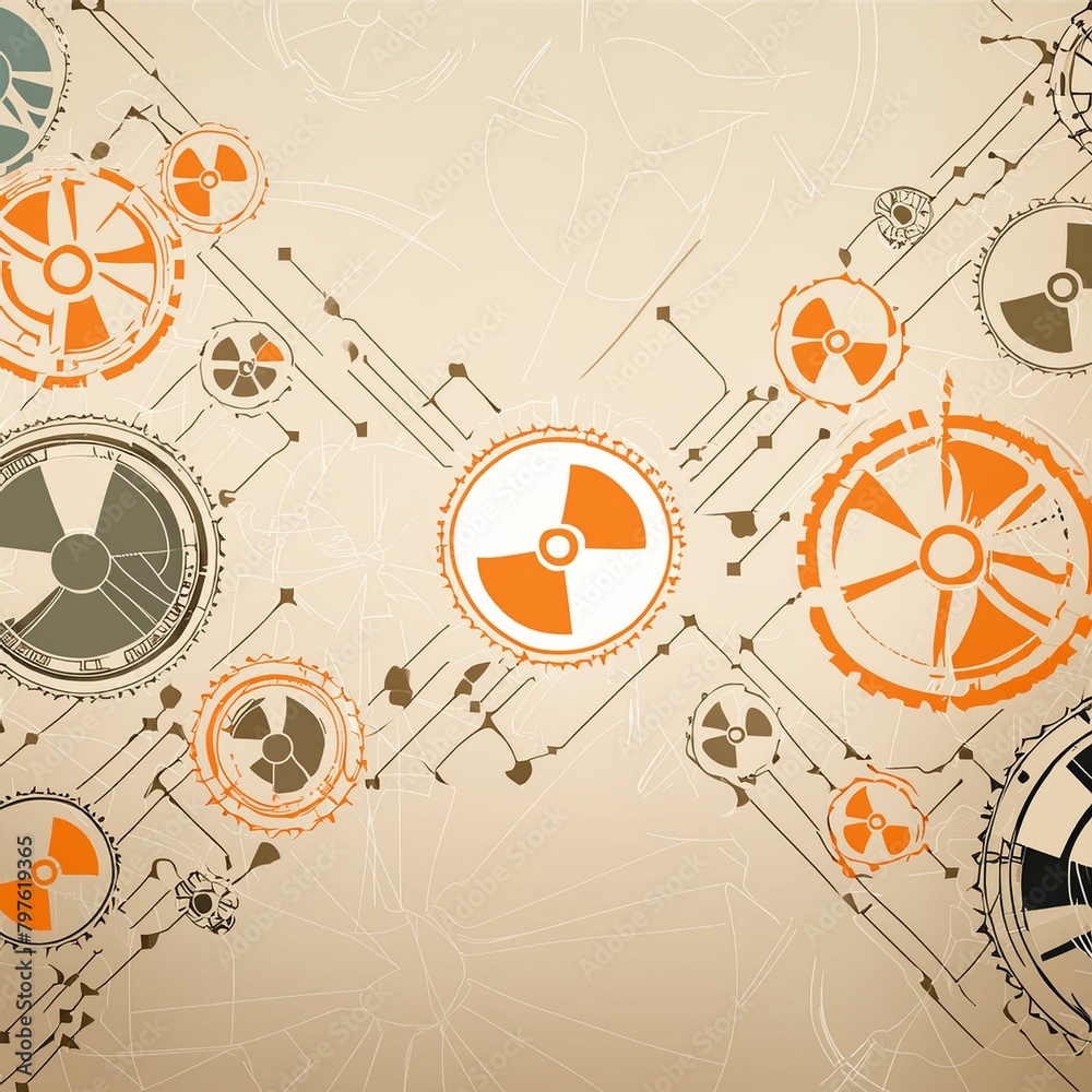 Abstract nuclear art style background with monochromatic topaz enhancement Abstract nuclear art style background with monochromatic topaz enhancement