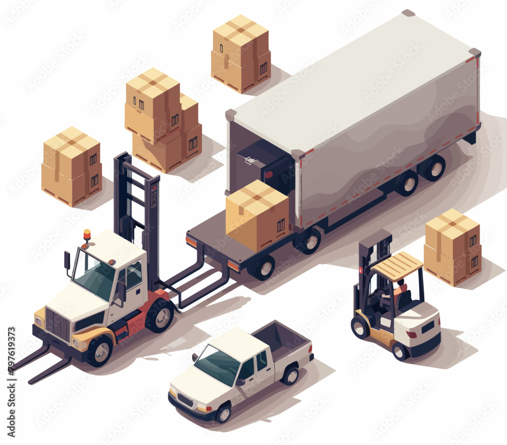 a forklift with boxes on the back of it a forklift with boxes on the back of it