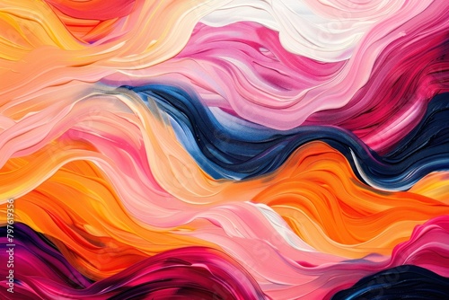 Abstract wave design with dynamic brush strokes and flowing lines 