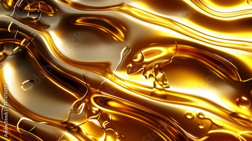 Liquid black and gold abstract background.