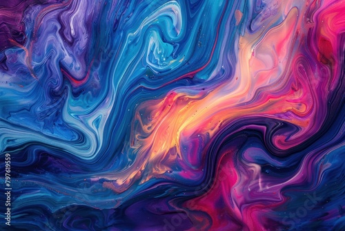 Colorful abstract wave pattern with energetic brush strokes and flowing lines 