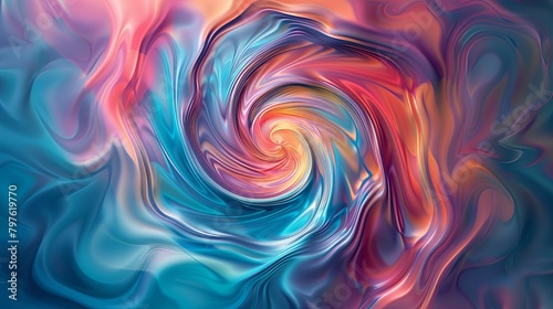 Swirling abstract vortex of vivid colors in dynamic motion