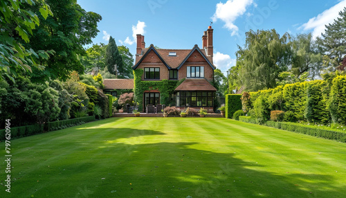 House with English style Garden with hedges Large