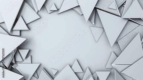 Silver geometric tringles with copy space text in the centre photo
