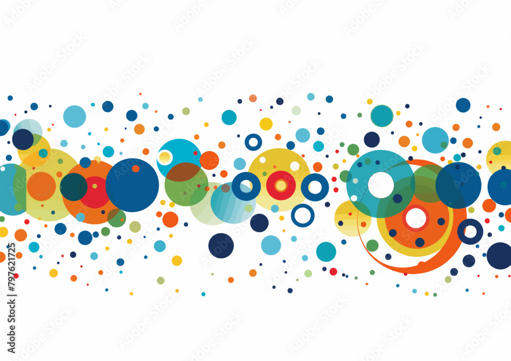 a colorful abstract background with circles and dots