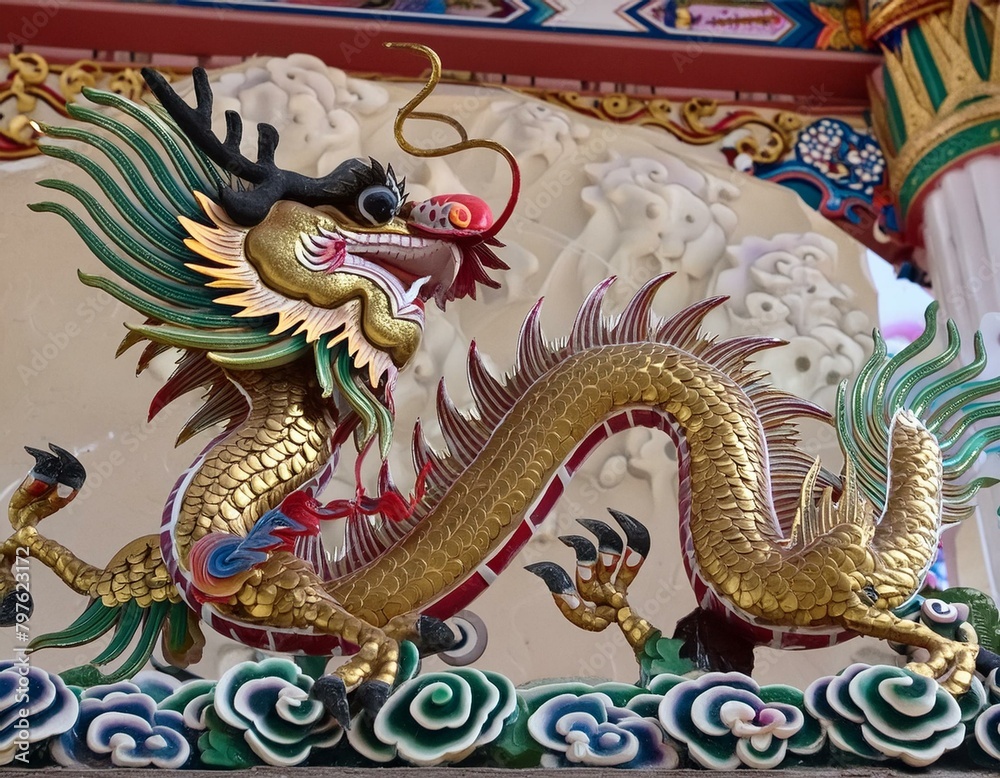 Obraz premium Chinese dragon statue