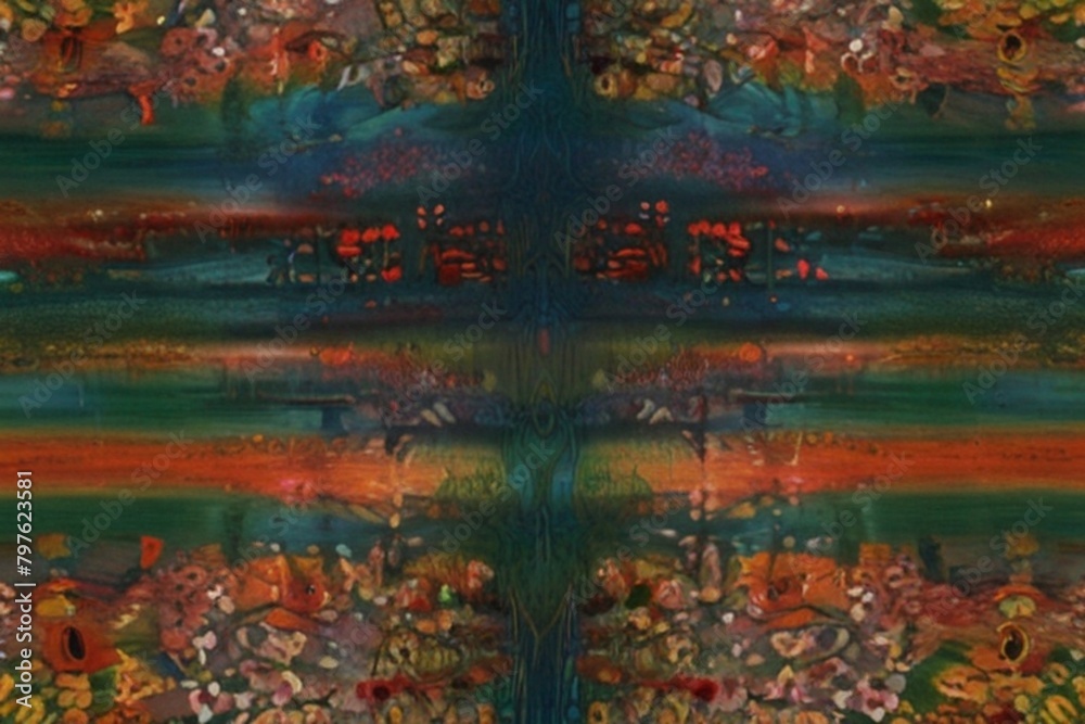 Fototapeta premium Ancient Egyptian linear symmetrical pattern. Dark. Grunge background with stripes.