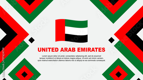 United Arab Emirates Flag Abstract Background Design Template. United Arab Emirates Independence Day Banner Wallpaper Vector Illustration. Template