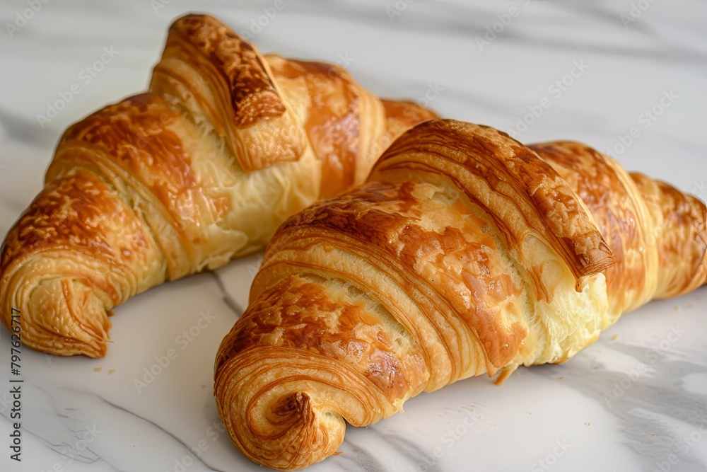 Delicious Homemade Croissants: Soft, Buttery Pastry Delight in Natural Light
