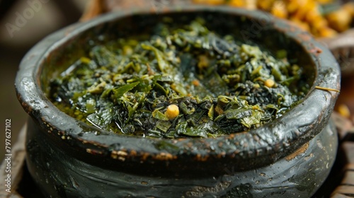 The traditional Angolan dish kizaca is one of the most popular vegetarian dishes in the country. photo