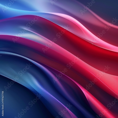 Red and blue background with wavy lines