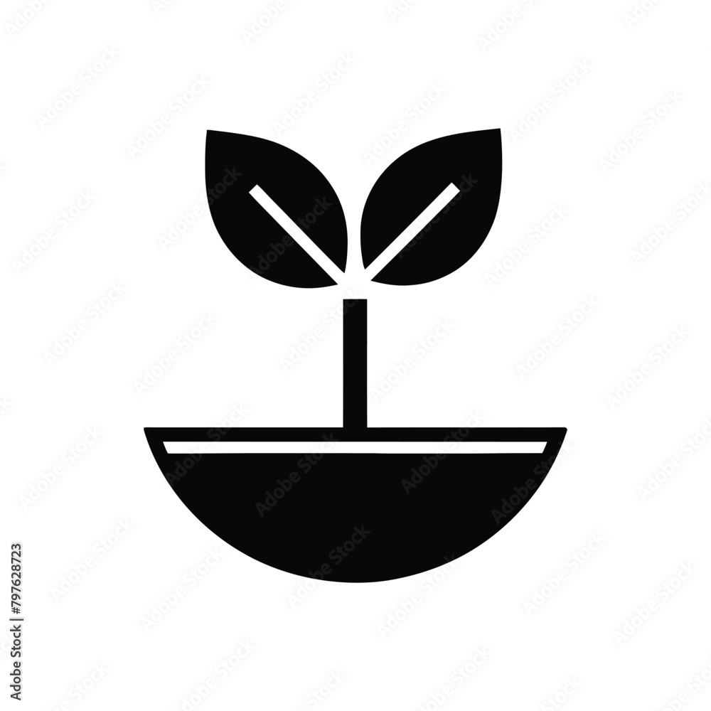 Sprout flat vector icon. Shoot flat vector icon. Seedling flat vector icon Sprout flat vector icon. Shoot flat vector icon. Seedling flat vector icon