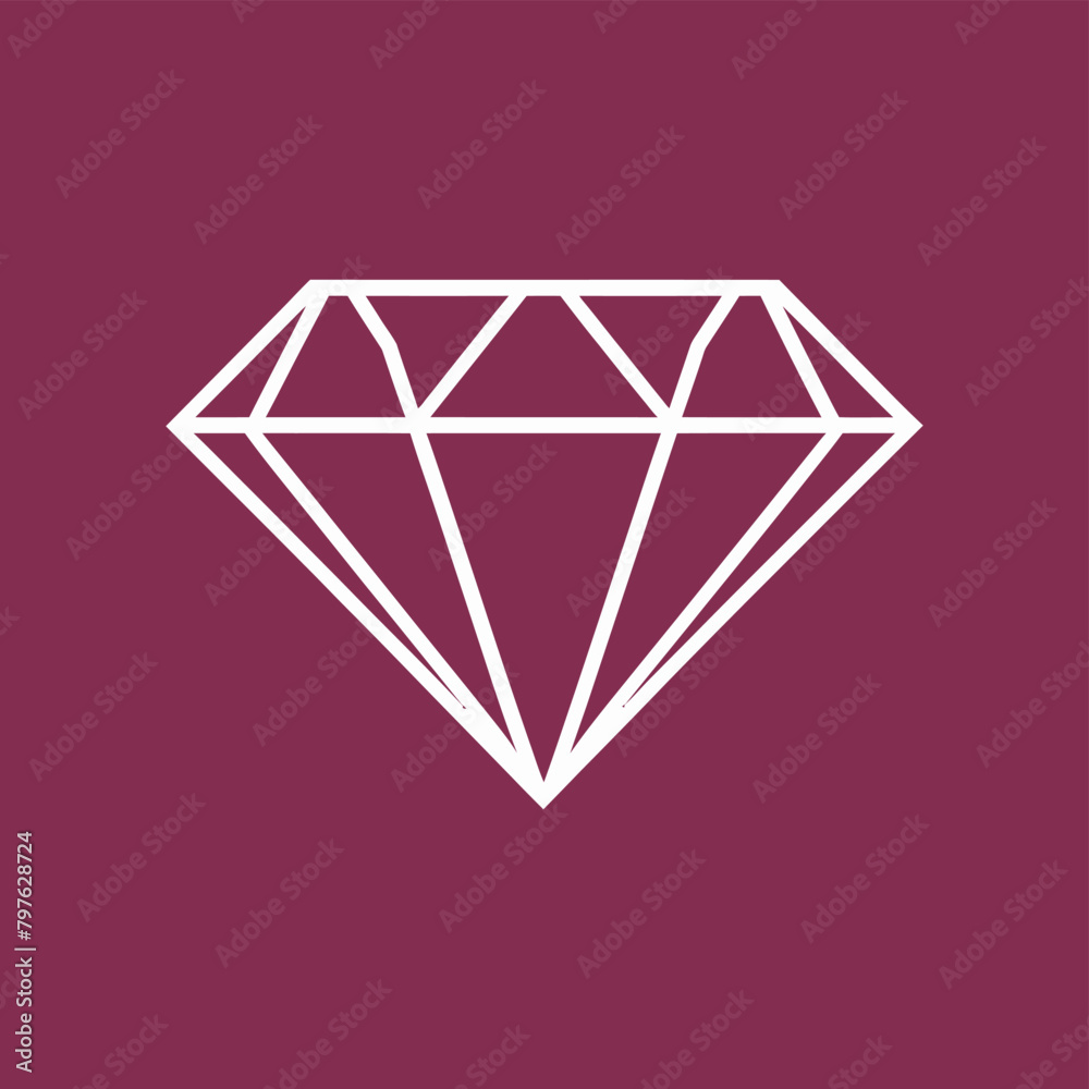 Diamond flat vector icon Diamond flat vector icon