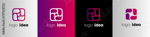 Logo idea for your business design. Modern square creative logotype solution, positive, icon, Premium Vector design