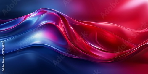 Red and blue background with wavy lines