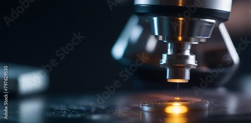 medical laboratory, scientist hands using microscope for chemistry ,biology test samples,examining liquid,Doctor equipment,Scientific and healthcare research background. photo