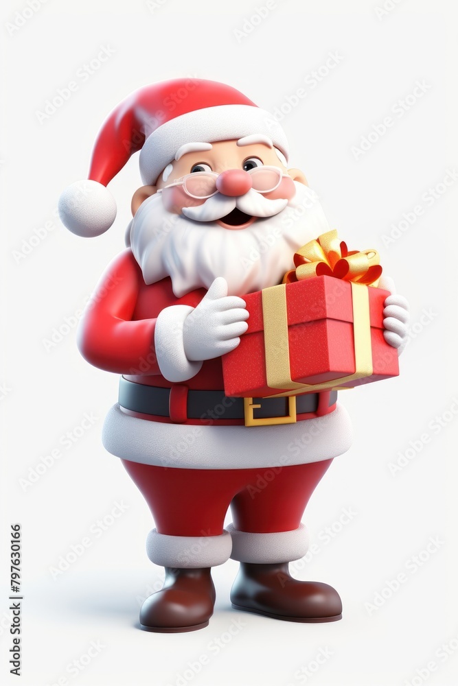 Santa claus cartoon gift white background. Santa claus cartoon gift white background.