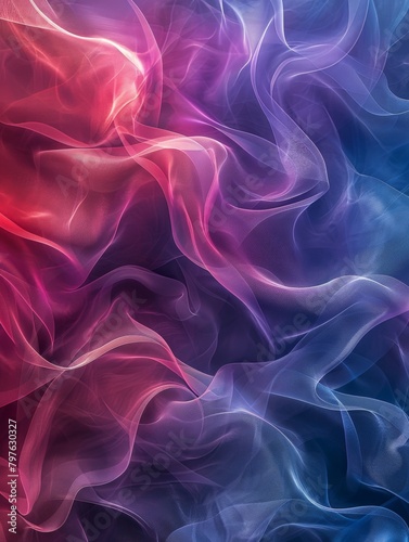 Blue and red background with smoke