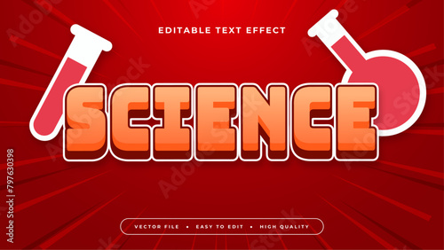 White yellow and red science 3d editable text effect - font style