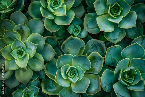 The textured surface of succulent plants, featuring fleshy leaves and intricate rosette patterns for backdrop.