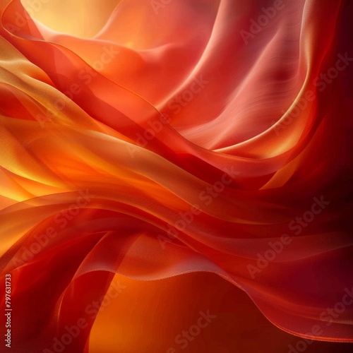 Red and yellow wave painting