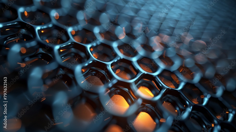 Obraz premium A close up of a metal mesh background.