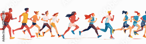 a group of people that are running together