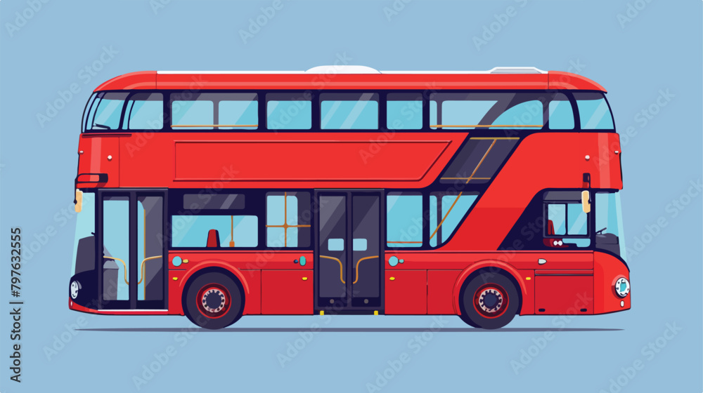 Double-decker excursion bus isolated. Bus with front