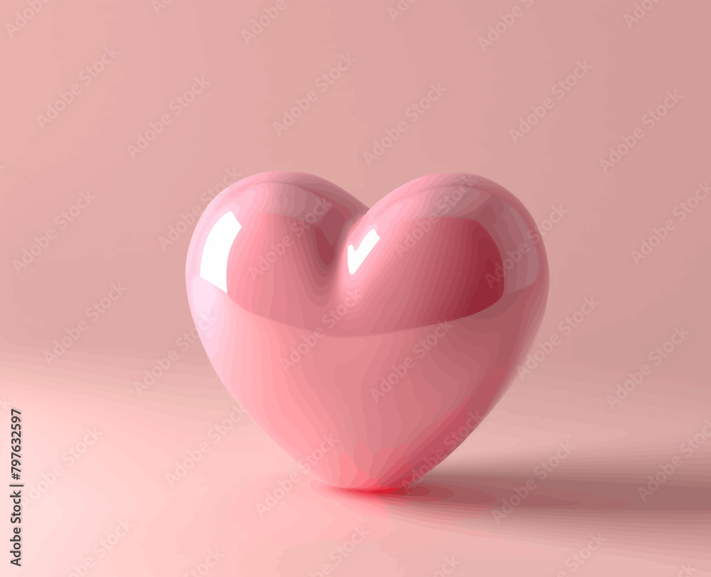 a pink heart shaped object on a pink background