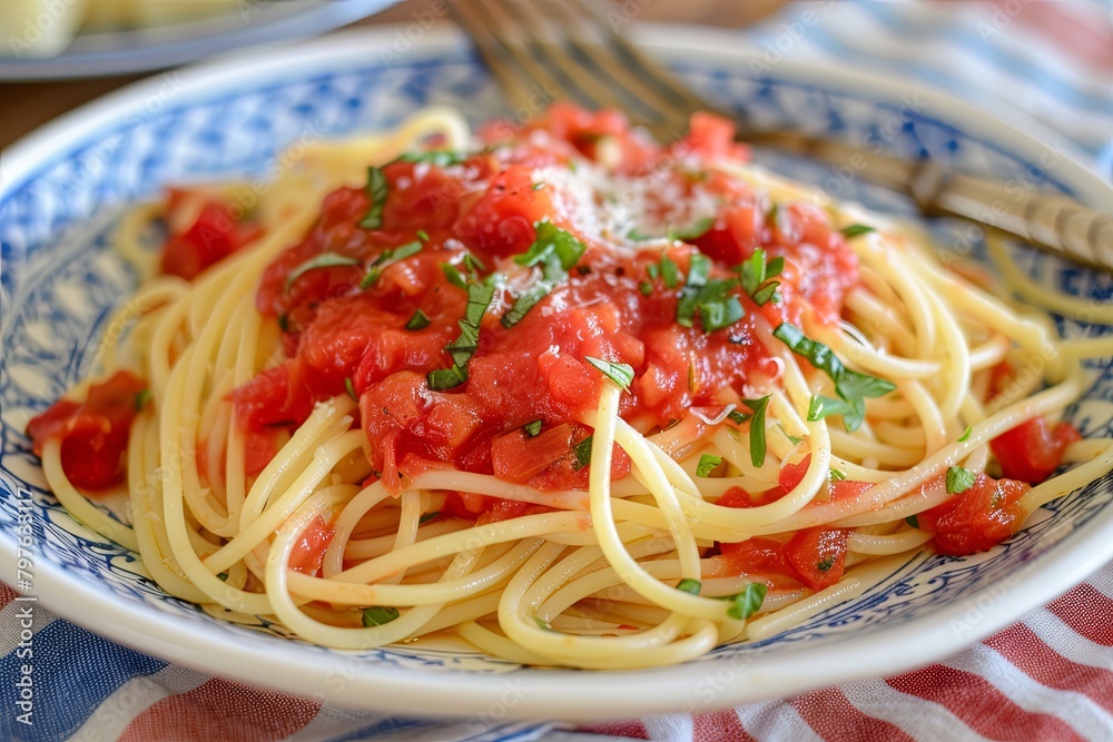 Saucy Simplicity: A Visual Feast of Spaghetti and Tomato Harmony Saucy Simplicity: A Visual Feast of Spaghetti and Tomato Harmony