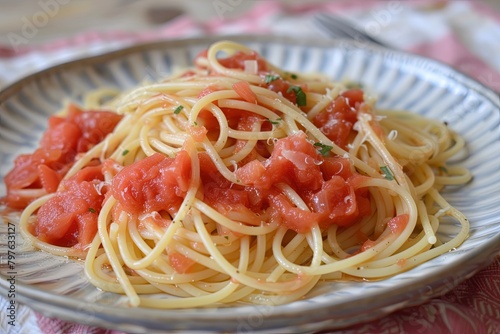 Spaghetti and Tomato Elegance: A Visual Feast of Italian Cooking