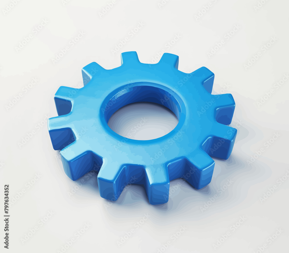 a blue plastic gear on a white surface a blue plastic gear on a white surface