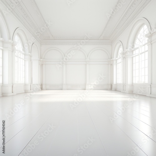 White interior flooring architecture backgrounds.