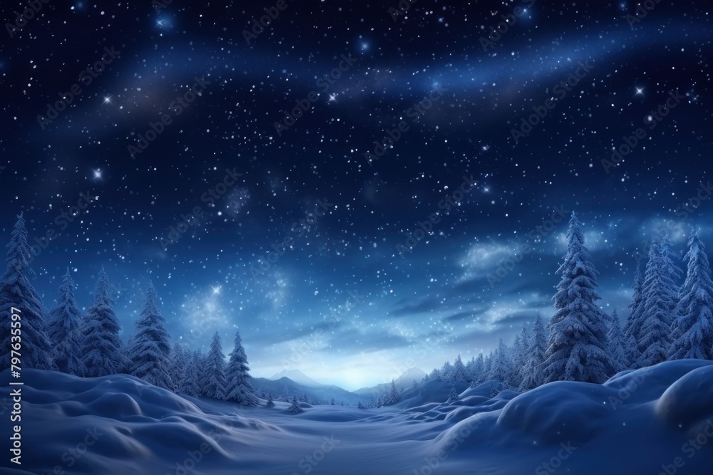 Naklejka premium Night sky landscape outdoors.