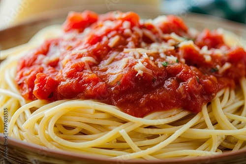 Tomato Sauce Delight: A Vibrant Italian Spaghetti Feast