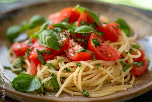 Red Tomato and Green Basil Spaghetti Delight