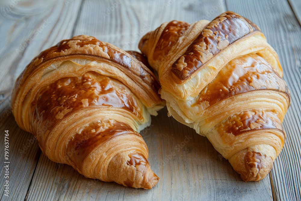 Freshly Baked and Homemade: Two Croissants - A Visual and Culinary Delight for Brunch