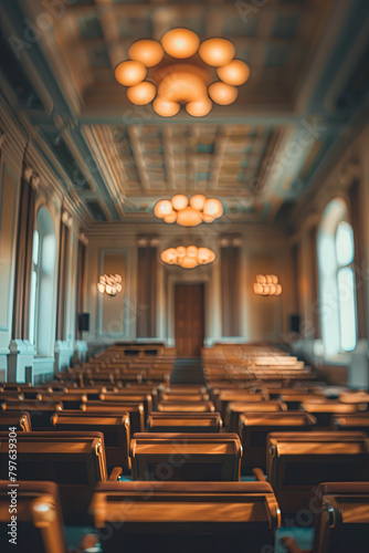 Beautiful blurred background of an empty courtroom  © Fabio
