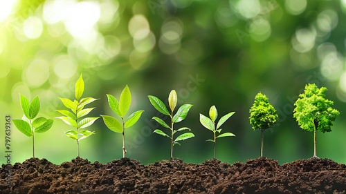 Growth tree plant Natural Green Background