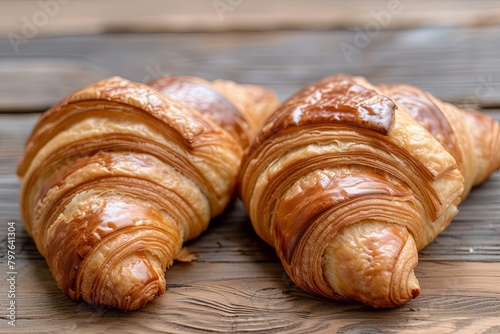 Two Croissants Delight: Homemade French Eats Illuminate in Natural Light