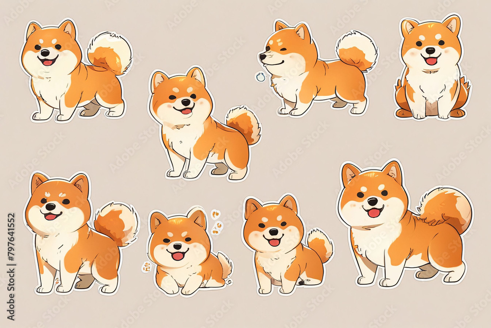 Fototapeta premium Shiba Inu dog sticker