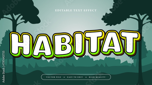 Green and white habitat 3d editable text effect - font style