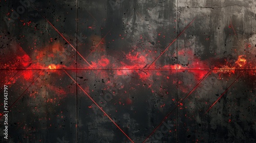 Red and black abstract technology theme background. © Sina