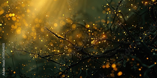 Ethereal bokeh effect enhanced by the presence of fireflies, creating a natural spectacle.