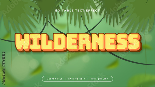 Yellow orange and green wilderness 3d editable text effect - font style