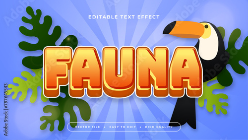 Blue orange and green fauna 3d editable text effect - font style