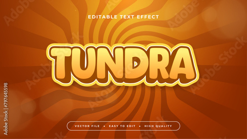 Yellow orange and brown tundra 3d editable text effect - font style