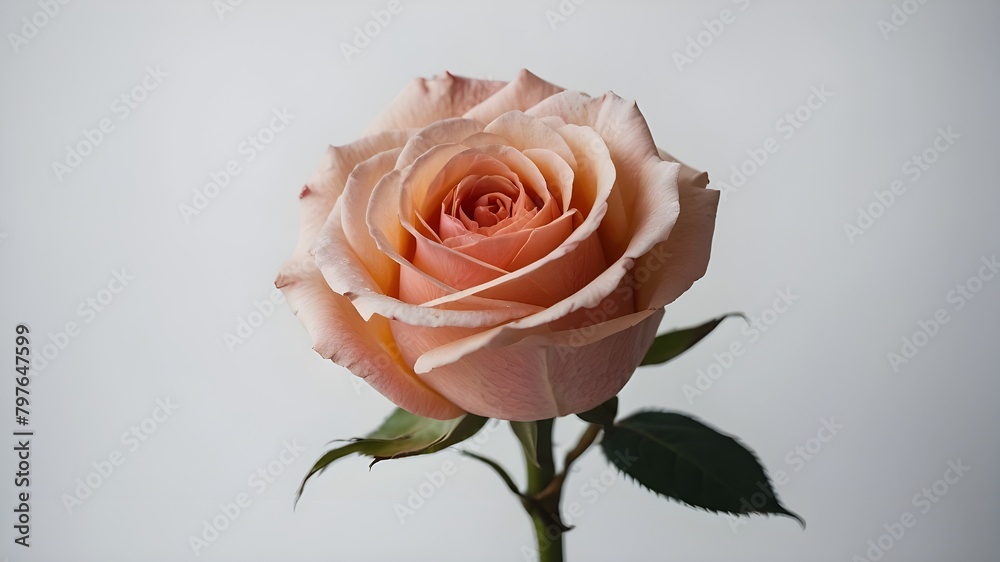 Rose isolated with full depth of field against white backdrop Rose isolated with full depth of field against white backdrop