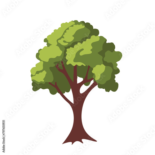 Tree vector image  nature theme graphic elements  isolated on white background